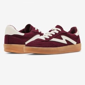 Madden Girl GIIA Burgundy and White Sneakers